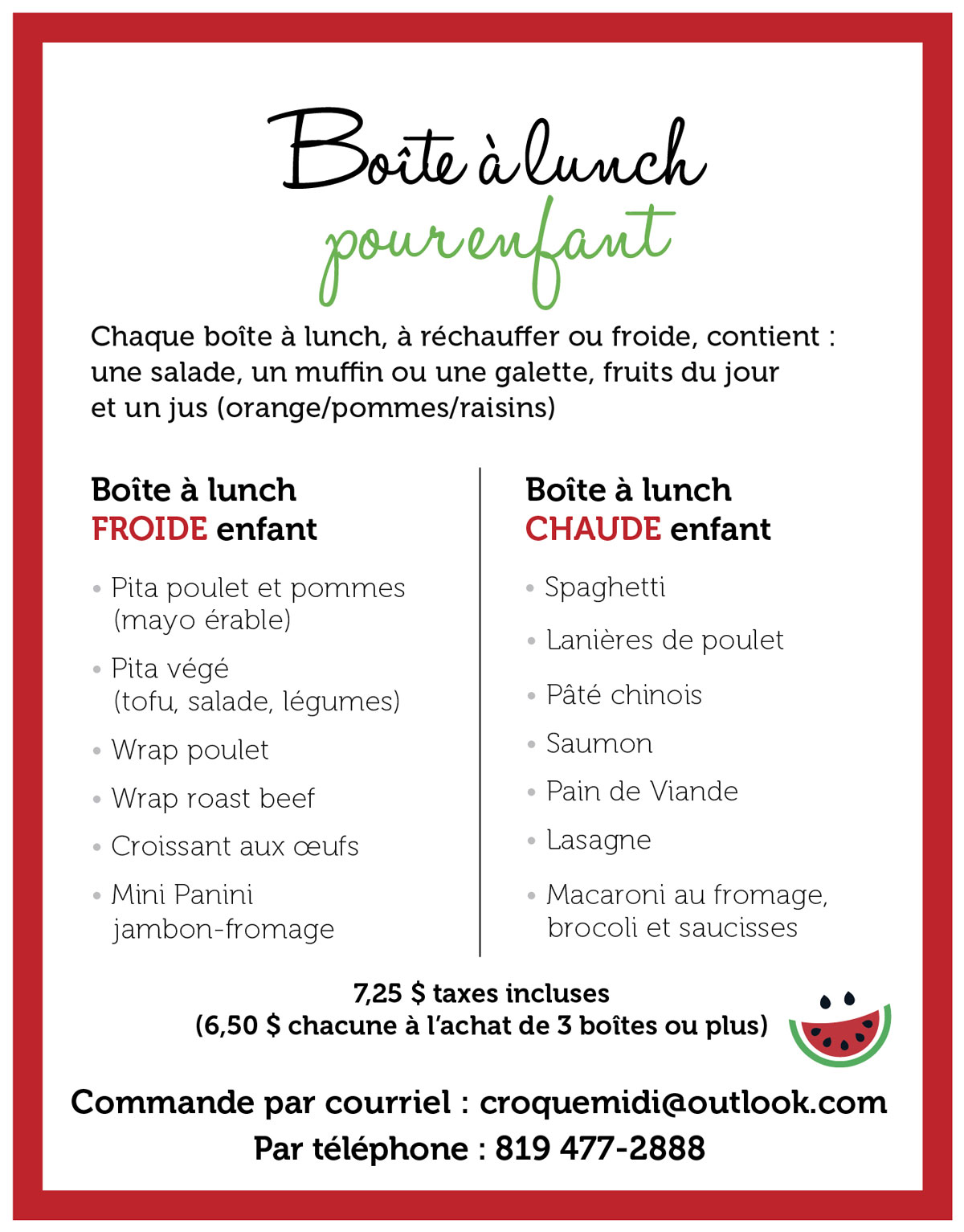 Boîte à lunch pour enfant