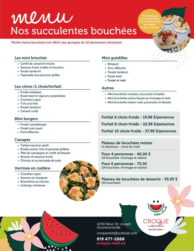 menu bouchées sept 2026
